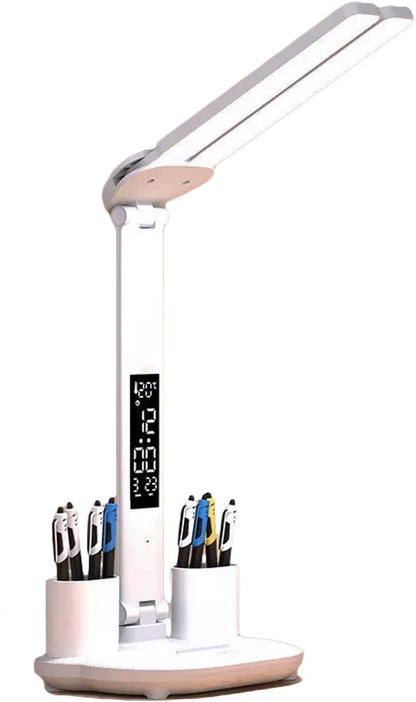 LED Desk Lamp - Table Lamp - Daylight Lamp - Dimmable - USB Rechargeable Touch Desk Lamp - Reading Lamp with Eye Protection in 3 Colors - 3-in-1 LCD Screen