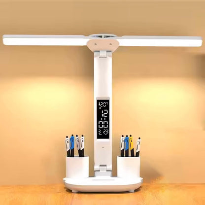 LED Desk Lamp - Table Lamp - Daylight Lamp - Dimmable - USB Rechargeable Touch Desk Lamp - Reading Lamp with Eye Protection in 3 Colors - 3-in-1 LCD Screen