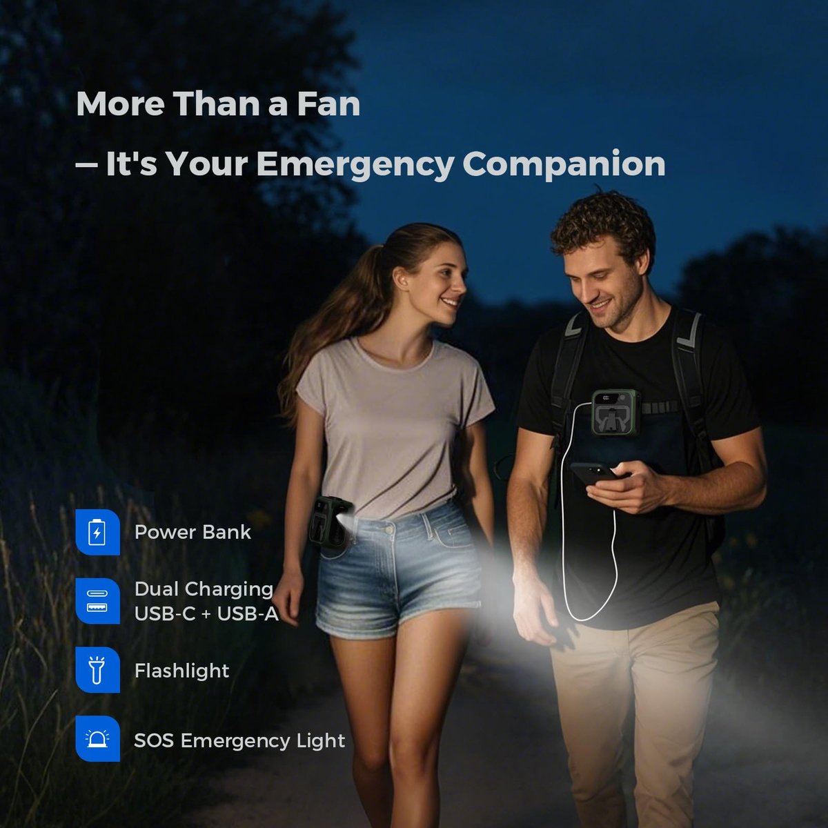 Portable Hip Fan - Mini Fan - 5 Speeds 16,000 RPM - Clip-on Portable Belt Fan - Hip Fan - For Camping, Travel, Outdoors - Vegetables