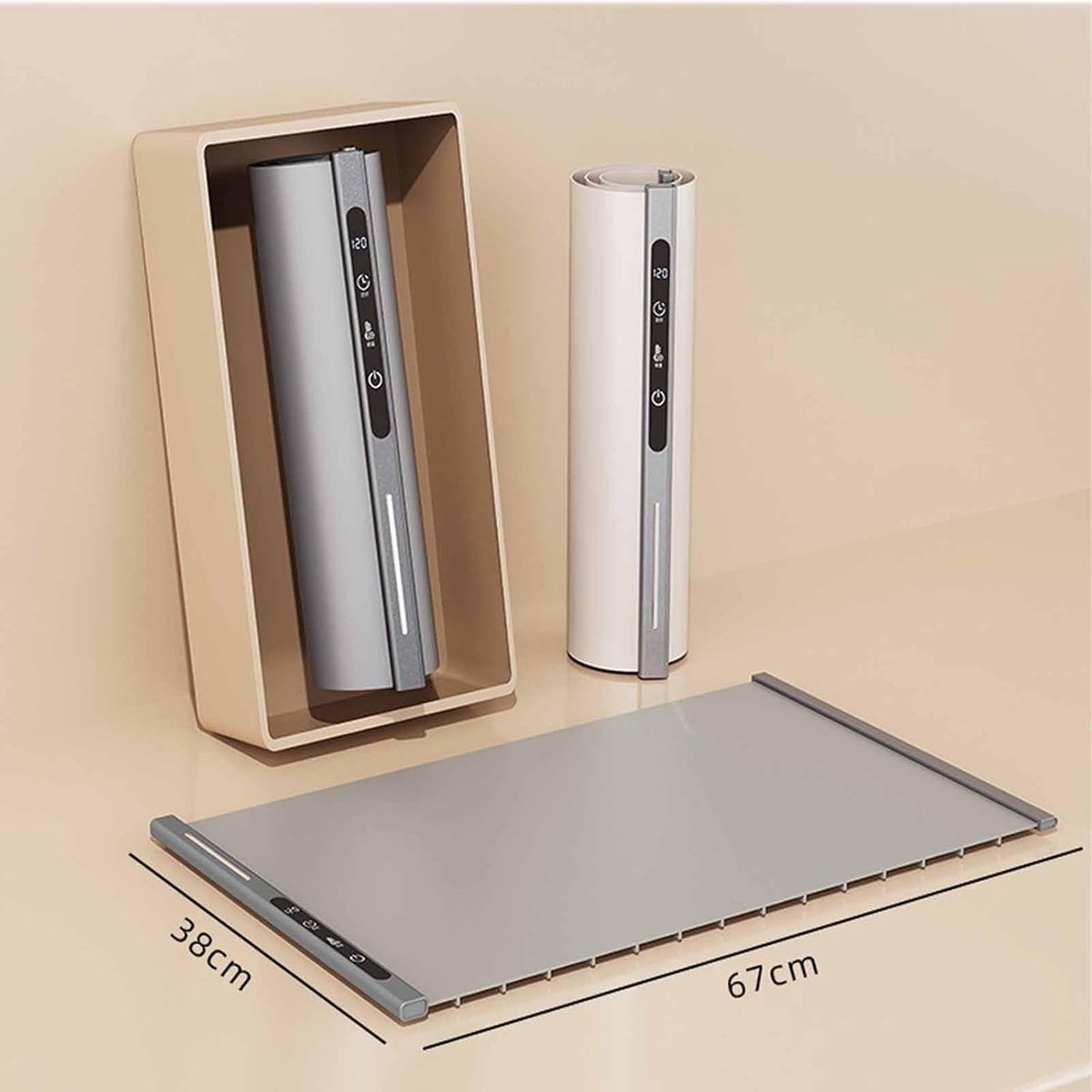 250W roll-up electric hot plate with 8 temperature settings and a 6-hour timer, for buffets, made of waterproof silicone, grey