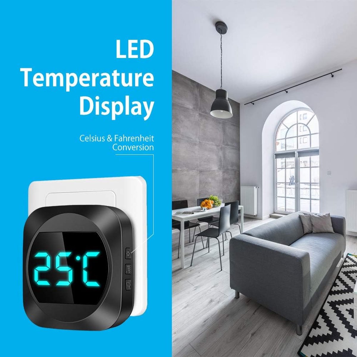Wireless doorbell with LED, temperature display, waterproof electronic doorbell kit, with 2 plug-in receivers, 150m range, 4 volume levels, 38 melodies