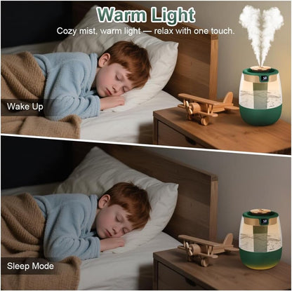 Humidifiers - Bedroom humidifier - Mini humidifier - Children's room humidifier - Humidifier with hygrometer - Humidifier with night light for bedroom - Children's room - Plants - Vegetables