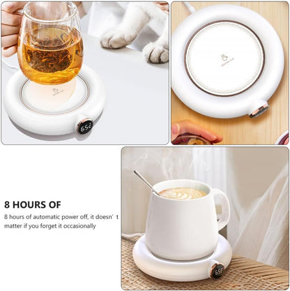 Cup or mug warmer - Heating plate - Coffee cup warmer - Tea cup warmer - Thermal heating plate - Heated coaster - USB coffee warmer for home, office or study use - Wit