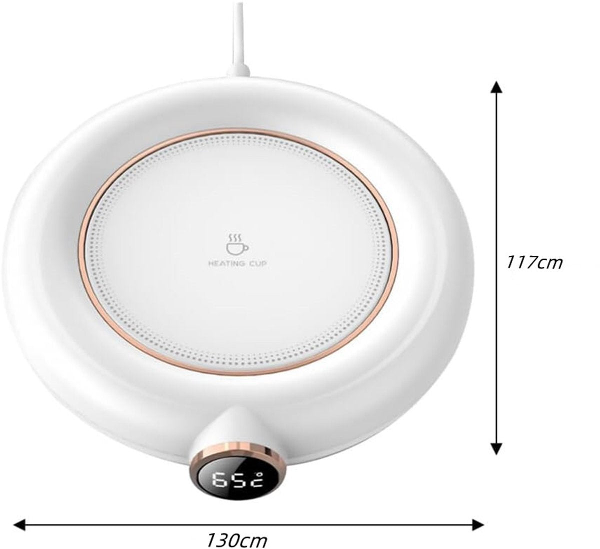 Cup or mug warmer - Heating plate - Coffee cup warmer - Tea cup warmer - Thermal heating plate - Heated coaster - USB coffee warmer for home, office or study use - Wit