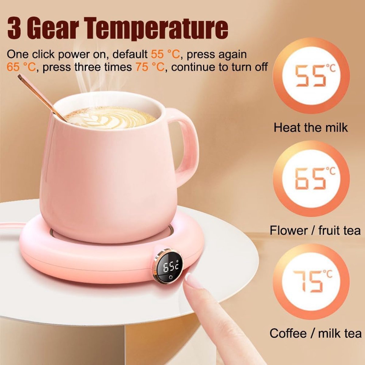 Mug or cup warmer - Heating plate - Coffee cup warmer - Tea cup warmer - Thermal heating plate - Heated coaster - USB coffee warmer for home, office, or desk use - Green