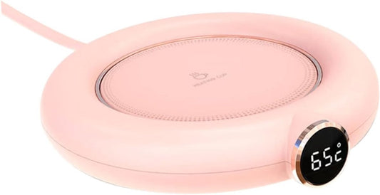 Mug or cup warmer - Heating plate - Coffee cup warmer - Tea cup warmer - Thermal heating plate - Heated coaster - USB coffee warmer for home, office, or desk use - Pink