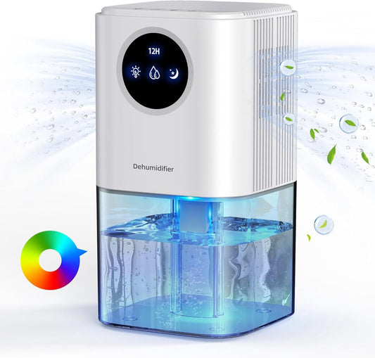 Dehumidifier - Ultra-Quiet Smart Dehumidifier - Home Dehumidifier - Ultra-Quiet Portable Dehumidifier - For Drying Laundry - Dehumidifies Bedrooms, Bathrooms, Wardrobes, and Caravans - White