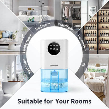 Dehumidifier - Ultra-Quiet Smart Dehumidifier - Home Dehumidifier - Ultra-Quiet Portable Dehumidifier - For Drying Laundry - Dehumidifies Bedrooms, Bathrooms, Wardrobes, and Caravans - White