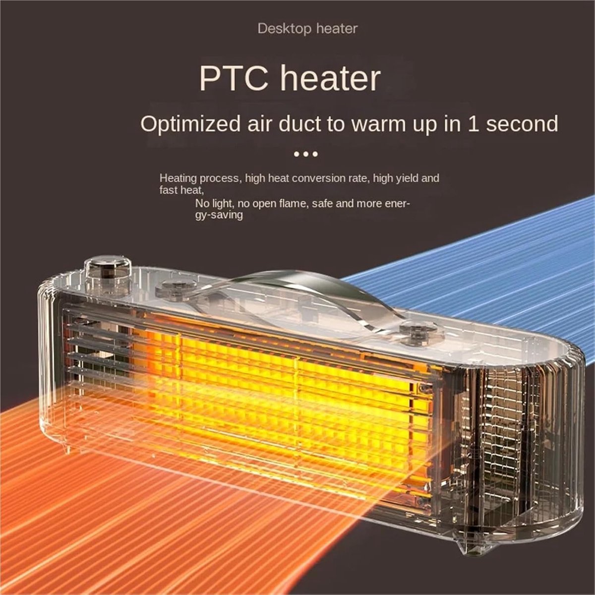 Auxiliary heater, small solar electric heater for home, office or workspace use (White)