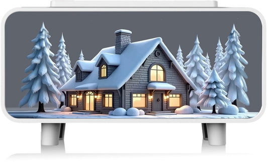 Snow House 3-in-1 Humidifier - Aromatherapy - Bedroom - Automatic Fragrance Diffuser - Mood Lighting - 7 Colors - Halloween Decoration - Christmas Gifts - For Home/Office - Wit