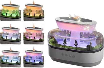 Humidifiers - Aromatherapy Humidifier - Bedroom Humidifier - With 7-Color Night Light and Music - Raindrop Landscape Humidifier - Aroma Diffuser for Essential Oils - Humidifier - Air Humidifier - Wit