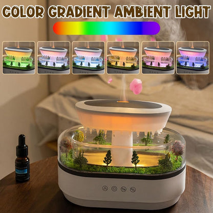 Humidifiers - Aromatherapy Humidifier - Bedroom Humidifier - With 7-Color Night Light and Music - Raindrop Landscape Humidifier - Aroma Diffuser for Essential Oils - Humidifier - Air Humidifier - Wit