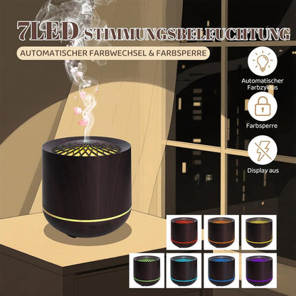 Humidifiers - Aromatherapy Humidifier - 300ml Diffuser - Air Humidifier - Room Humidifier - 7-Color LED - Light and Automatic Shut-Off - Essential Oil Diffuser for Home and Office (Dark)