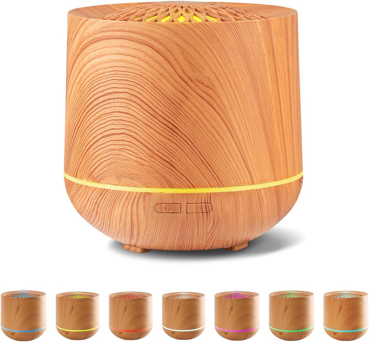Humidifiers - Aromatherapy Humidifier - 300ml Diffuser - Air Humidifier - Room Humidifier - 7-Color LED - Light and Automatic Shut-Off - Essential Oil Diffuser for Home and Office (Light Color)