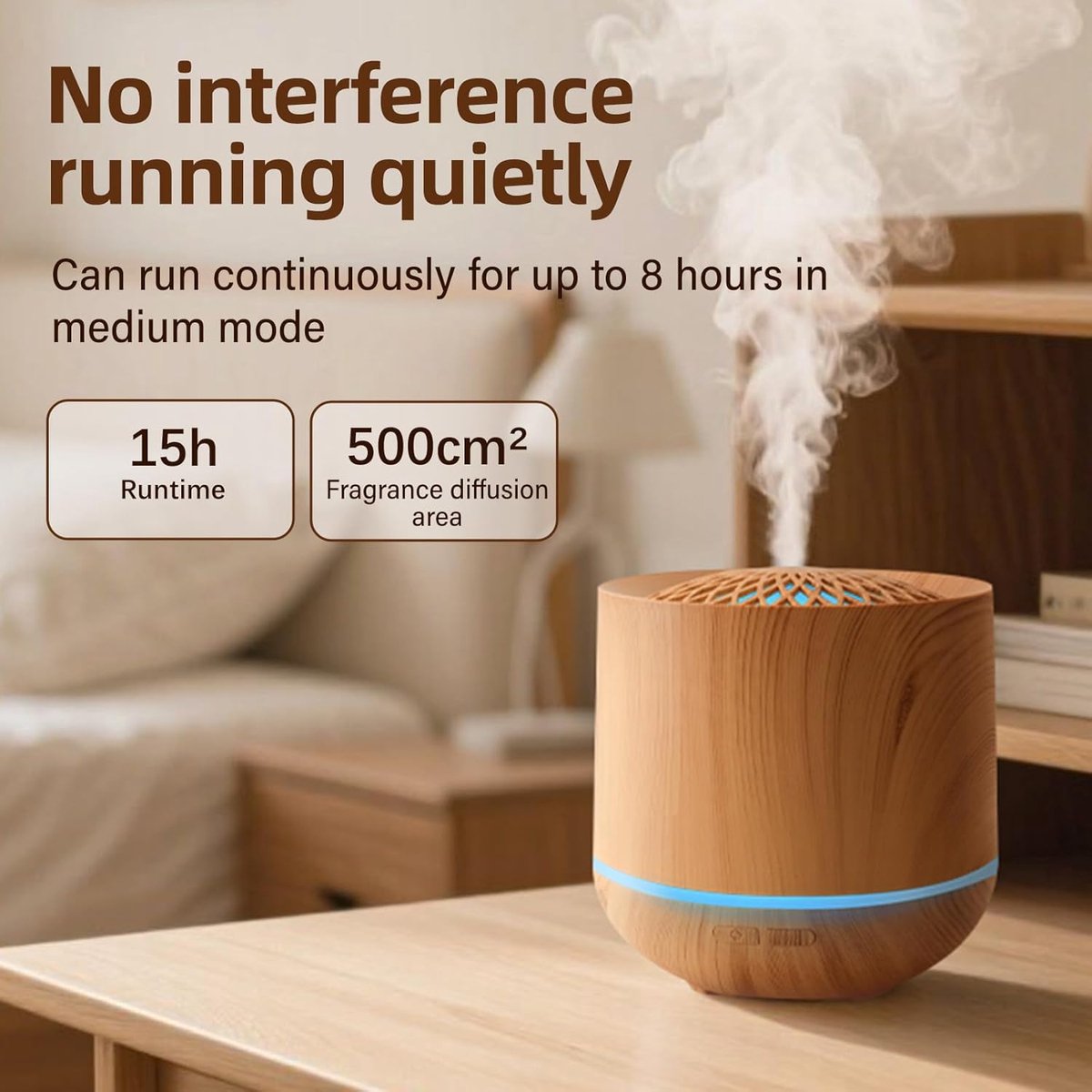 Humidifiers - Aromatherapy Humidifier - 300ml Diffuser - Air Humidifier - Room Humidifier - 7-Color LED - Light and Automatic Shut-Off - Essential Oil Diffuser for Home and Office (Light Color)