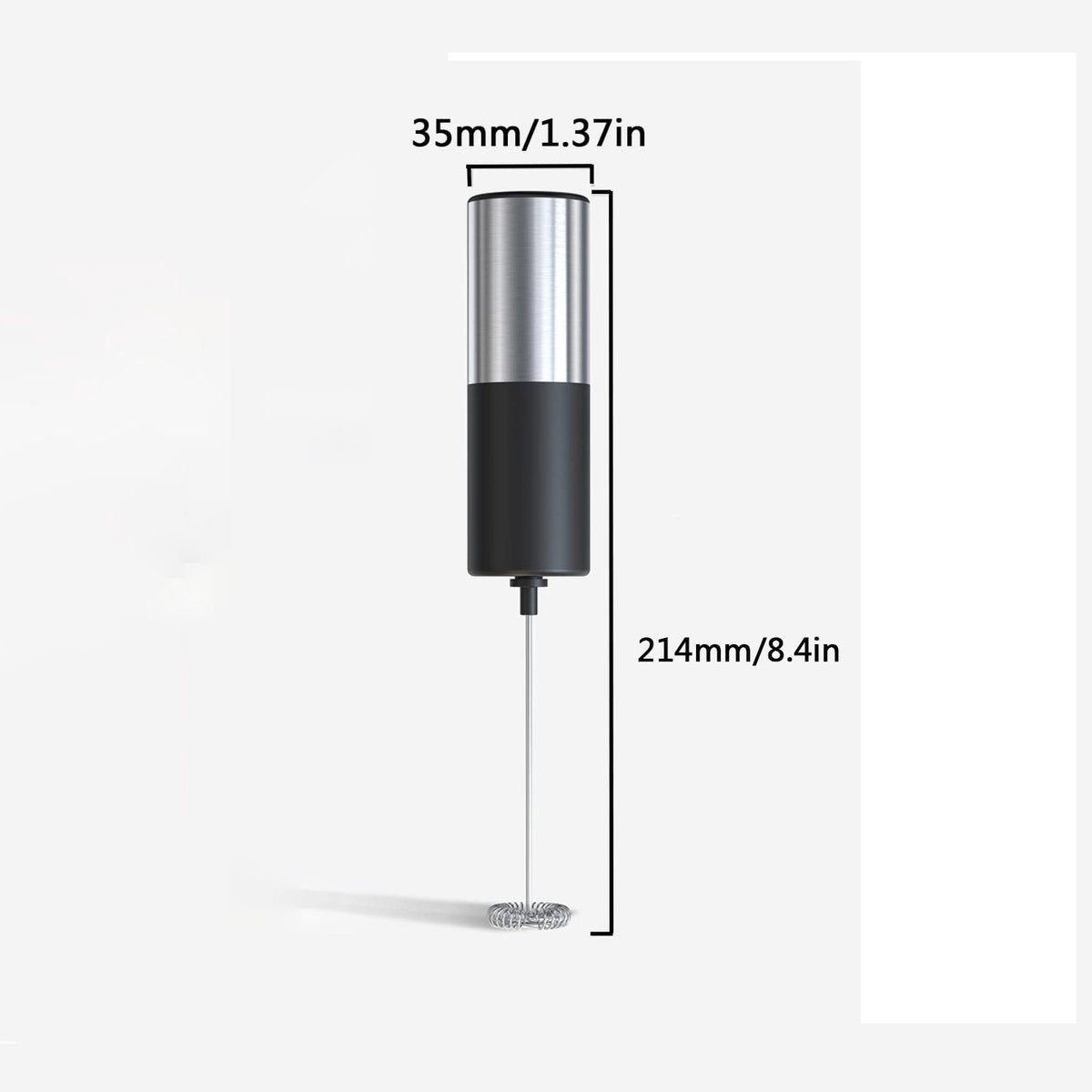 Electric milk frother - Manual milk frother - Mini milk mixer - With stand - No plug - Convenient for camping - Black