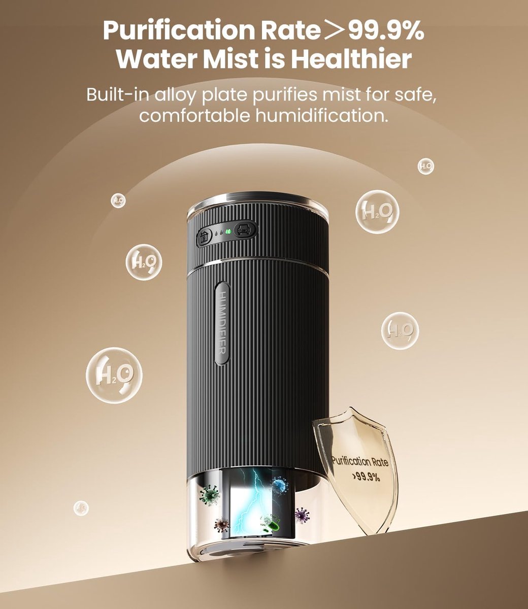 Humidifiers - Air humidifier - Bedroom humidifier - Mini desktop humidifier for travel, office, or children's room - Wit
