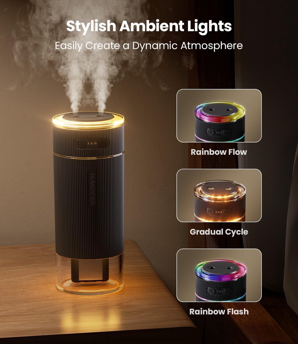 Humidifiers - Air humidifier - Bedroom humidifier - Mini desktop humidifier for travel, office, or children's room - Wit