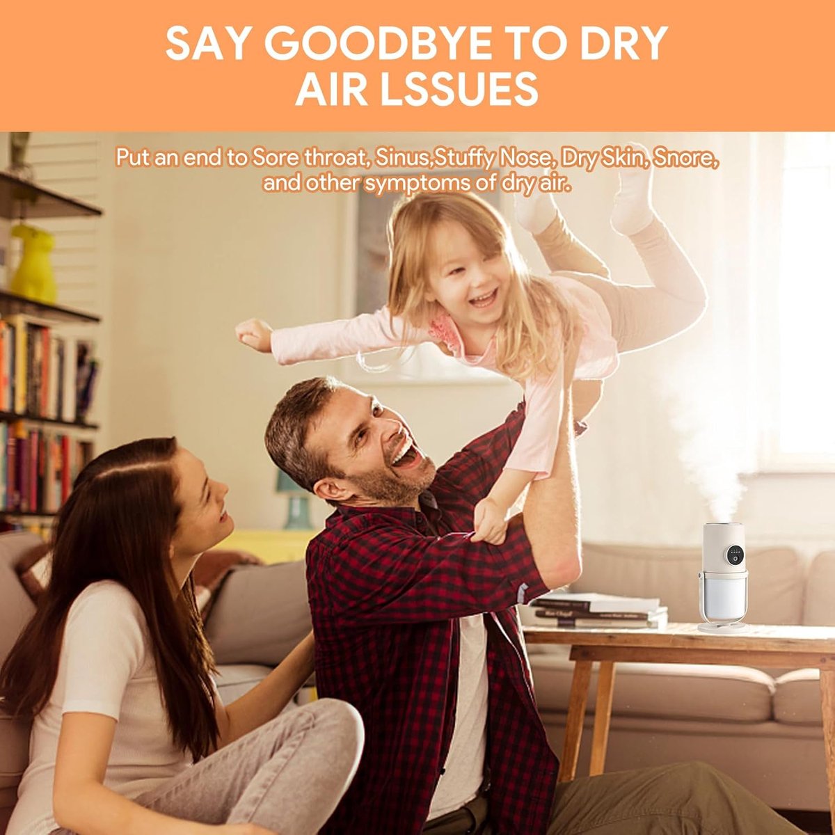 Humidifiers - Bedroom Humidifier - Cool Mist Humidifier - 280ml USB Desktop Humidifier with Night Light for Bedroom - Quiet Operation - Automatic Shut-Off - Timer