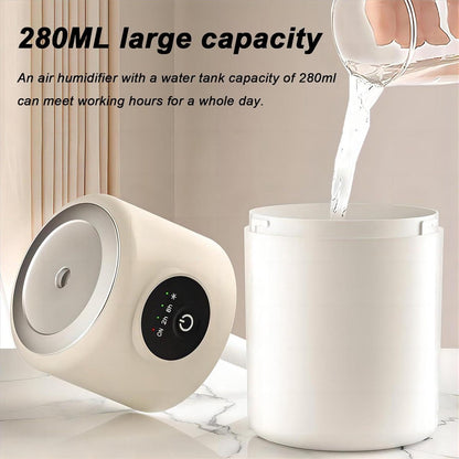 Humidifiers - Bedroom Humidifier - Cool Mist Humidifier - 280ml USB Desktop Humidifier with Night Light for Bedroom - Quiet Operation - Automatic Shut-Off - Timer