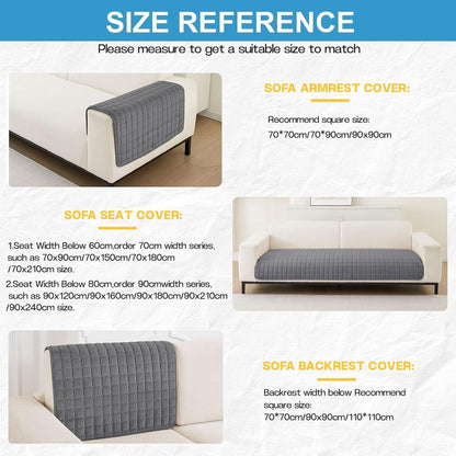 Sofa cover - Corner sofa cover - Flannel sofa cover - Winter sofa cover - Sofa cushion cover - Corner sofa cover for 1/2/3/4 people - L-shaped sofa cover - Grey - 70 x 70 cm