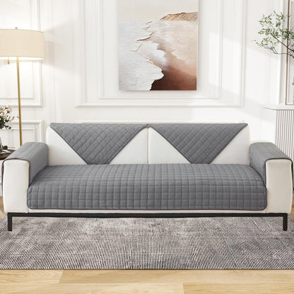 Sofa cover - Corner sofa cover - Flannel sofa cover - Winter sofa cover - Winter - Sofa cover - Corner sofa cover (1/2/3/4 seater) - L-shaped sofa cover - Grey - 70 x 90 cm