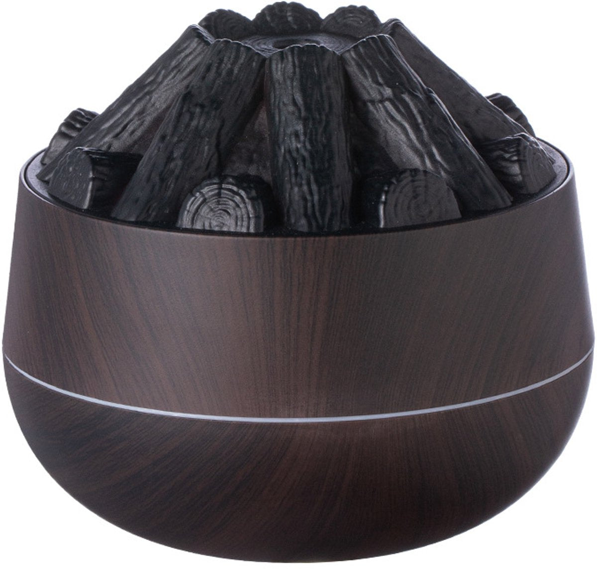 Aromatherapy Air Humidifier - Flame Effect Aromatherapy Diffuser - 300ml - Bedroom Humidifier - Campfire Shape - Small Ultra-Quiet USB Portable Humidifier for Home and Office (Dark)