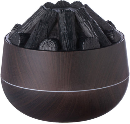 Aromatherapy Air Humidifier - Flame Effect Aromatherapy Diffuser - 300ml - Bedroom Humidifier - Campfire Shape - Small Ultra-Quiet USB Portable Humidifier for Home and Office (Dark)