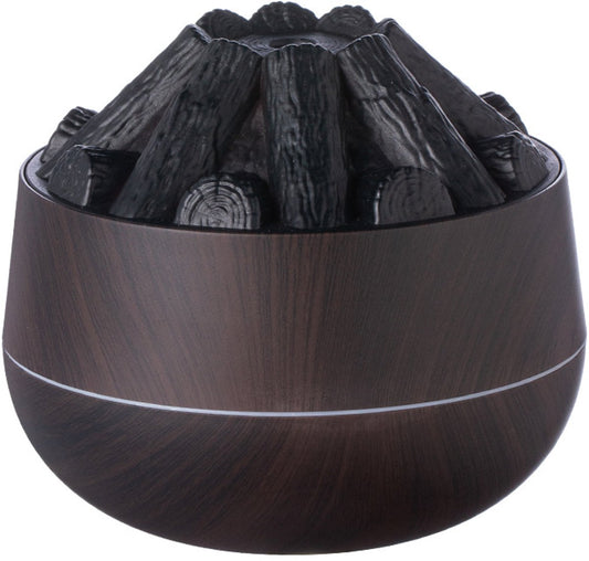 Aromatherapy Air Humidifier - Flame Effect Aromatherapy Diffuser - 300ml - Bedroom Humidifier - Campfire Shape - Small Ultra-Quiet USB Portable Humidifier for Home and Office (Dark)