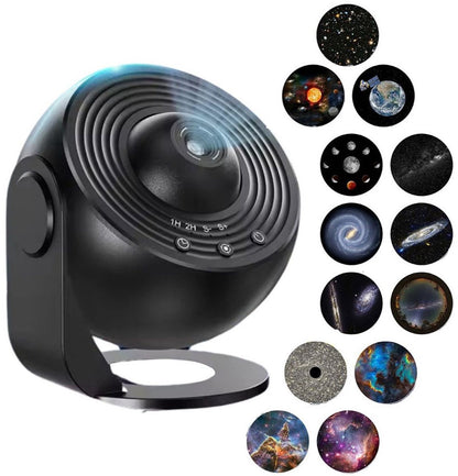 360° Starry Sky Night Projector with Solar System, Moon, Nebula, Milky Way, and Astronaut - Projector for Children and Adults - Mood Light - Bedroom Mood Light - Star Projector - Galaxy Projector - Starry Sky - Black