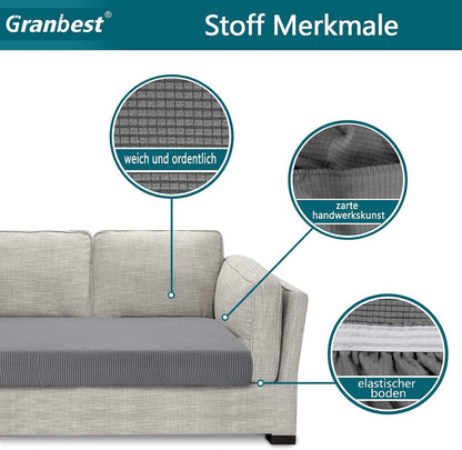 Sofa cover - Winter sofa cover - Stretch sofa cover - Corner sofa cover - Seat cushion - Three-seater sofa cover - Spandex sofa cover - Furniture protector with elastic base - Grey
