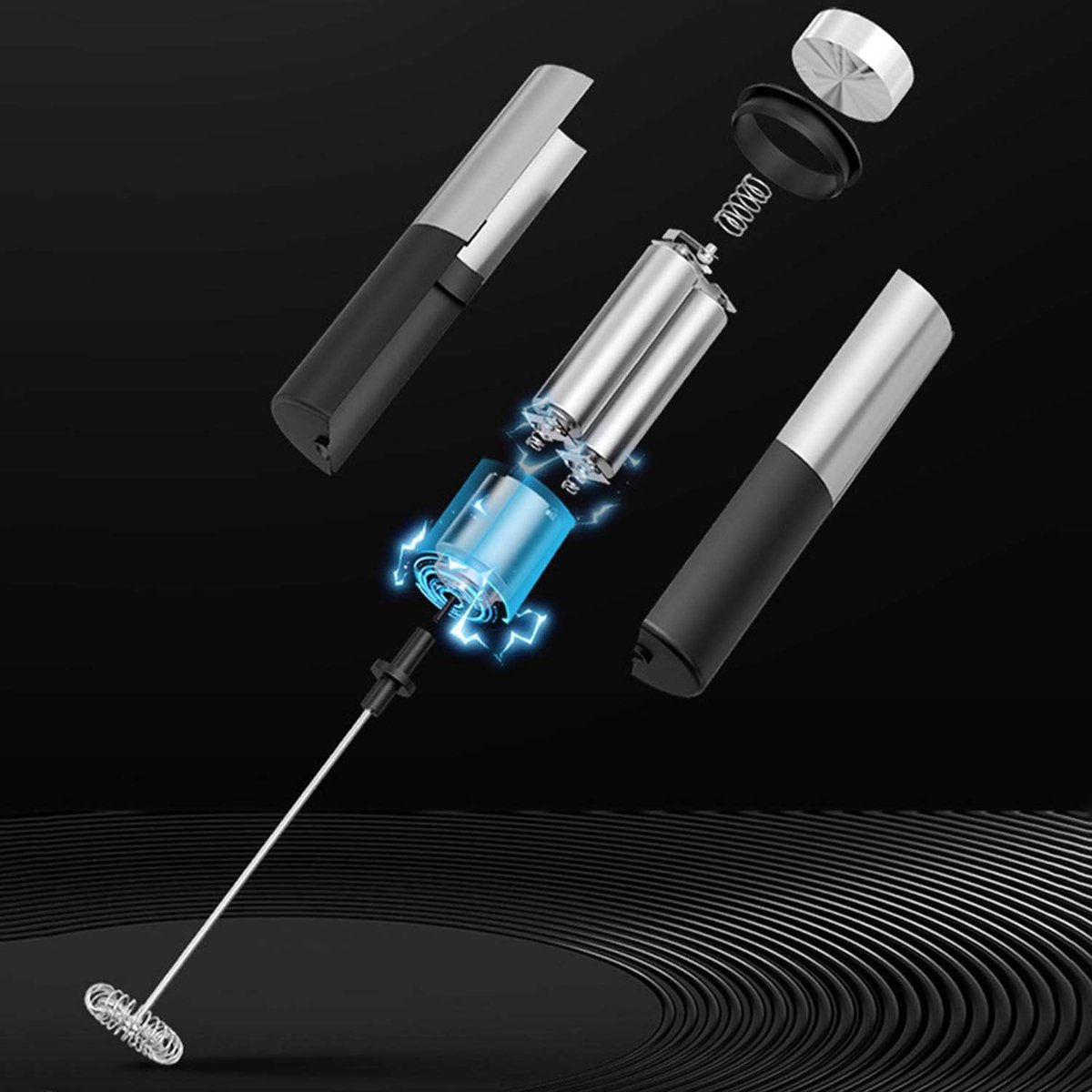 Milk Frother - Milk Frother - Manual Milk Frother - Electric Milk Frother - Milk Frother with Stand - Portable Beverage Mixer - Efficient Foaming Lance - Professional Whisk - Create the Perfect Coffee Foam