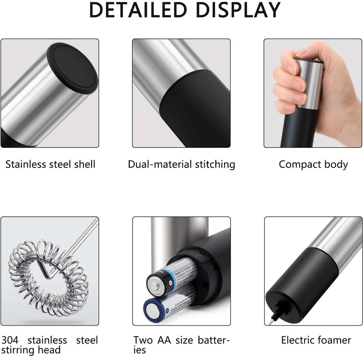 Milk Frother - Milk Frother - Manual Milk Frother - Electric Milk Frother - Milk Frother with Stand - Portable Beverage Mixer - Efficient Foaming Lance - Professional Whisk - Create the Perfect Coffee Foam