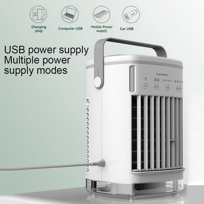 Fan - Small fan - Portable air cooler - Mini mobile air conditioner - Personal evaporative air cooler - Timer function and 7 LED lights - Air coolers for home, office and bedroom