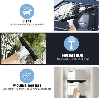 Windshield wiper - window cleaner - window squeegee - window cleaner - cordless window vacuum cleaner - water tank, spray bottle with microfiber cover - cordless window cleaner for all smooth surfaces, windows, mirrors, shower screens