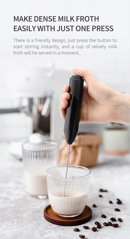 Milk frother - Milk frother - Electric milk frother - Milk frother with stand - Portable battery-operated milk frother - Manual milk frother with stand - Handheld frother for coffee blender - For lattes, cappuccinos, and coffee cream