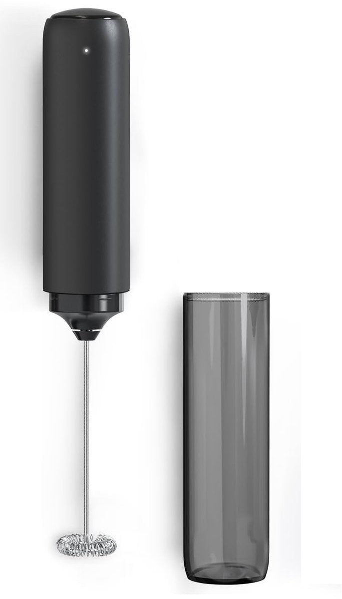 USB rechargeable electric milk frother for coffee, latte, cappuccino and hot chocolate, Black
