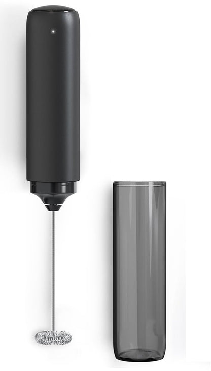 USB rechargeable electric milk frother for coffee, latte, cappuccino and hot chocolate, Black