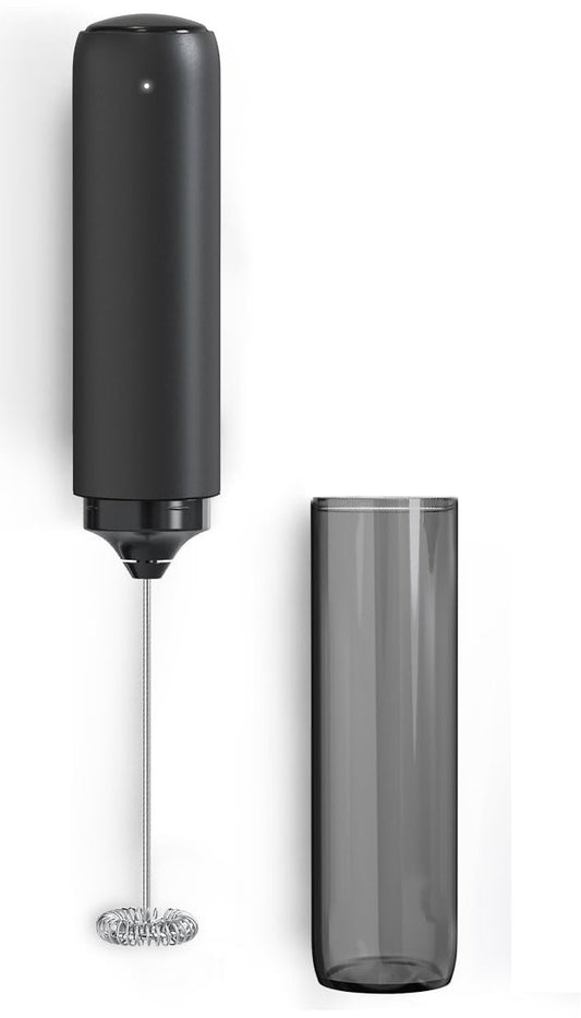 USB rechargeable electric milk frother for coffee, latte, cappuccino and hot chocolate, Black