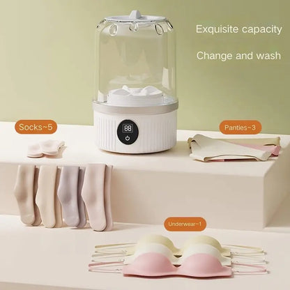 Mini Washing Machine - Underwear Washing Machine - Portable Underwear Washing Machine - Powerful Stain Removal - Compact Design - Portable and Compact - For Baby Clothes, Socks and Underwear