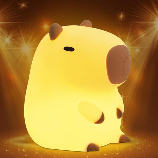 Capybara Night Light Soft Animal Shaped LED Lamp Dimmable with Timer Rechargeable for Kids Room, Portable