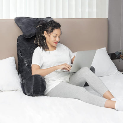 1 Piece Extra Large Back Cushion with Armrests for Bed and Sofa, Black