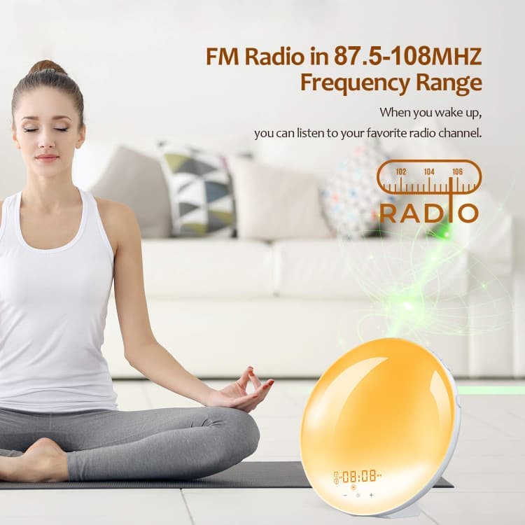 1 Pack Wake Up Light Alarm Clock with FM Radio and Sunrise Sunset Simulation