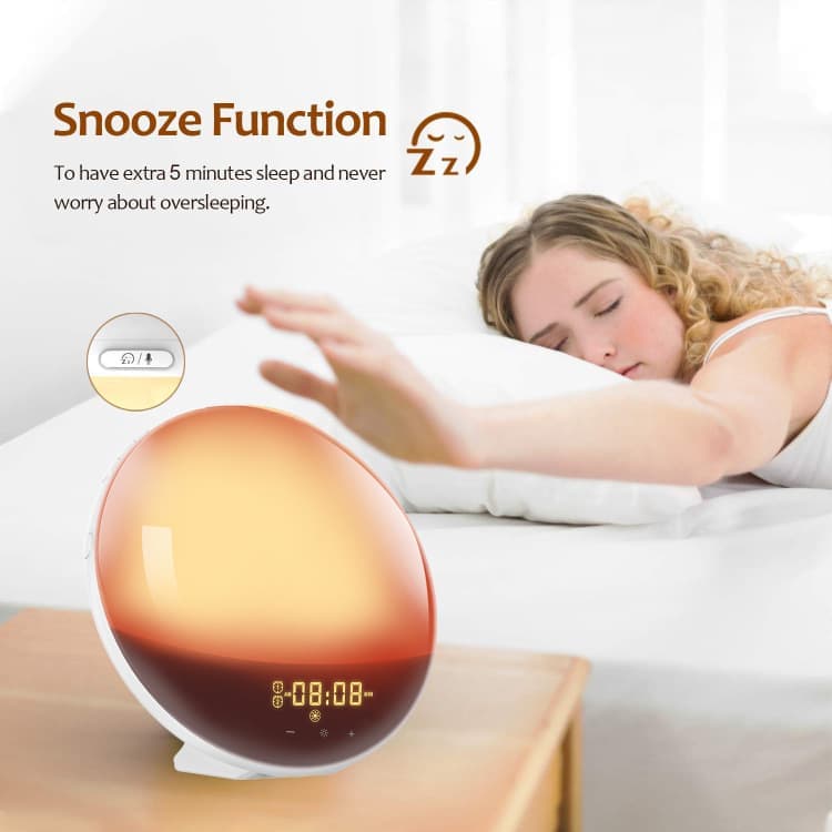 1 Pack Wake Up Light Alarm Clock with FM Radio and Sunrise Sunset Simulation