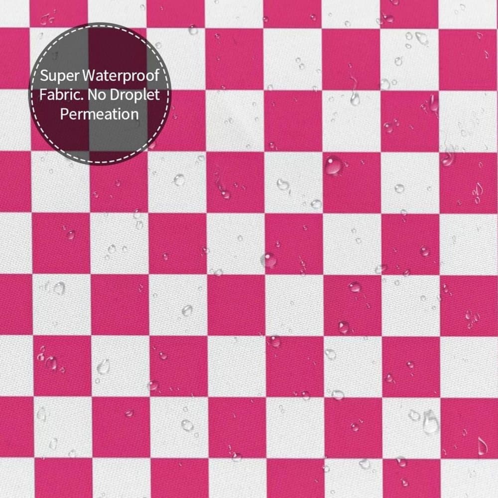 Checkered Shower Curtain, Retro Chess Pattern Vintage Aesthetics for Bathroom, 180x180 cm