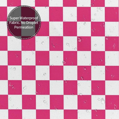 Checkered Shower Curtain, Retro Chess Pattern Vintage Aesthetics for Bathroom, 180x180 cm