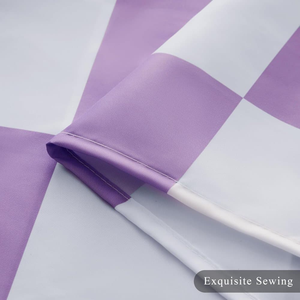 Retro Chess Pattern Checkered Shower Curtain, Purple, 180x180 cm