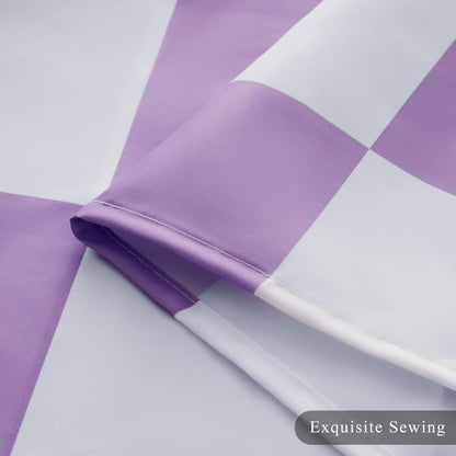Retro Chess Pattern Checkered Shower Curtain, Purple, 180x180 cm