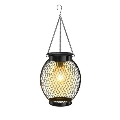 Solar Powered LED Outdoor Lantern with Solar Panel, IP65 Waterproof, for Garden Patio, Compatible with Outdoor Environments