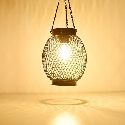 Solar Powered LED Outdoor Lantern with Solar Panel, IP65 Waterproof, for Garden Patio, Compatible with Outdoor Environments